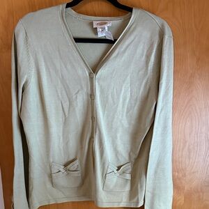 Women's light green Cardigan Sweater set